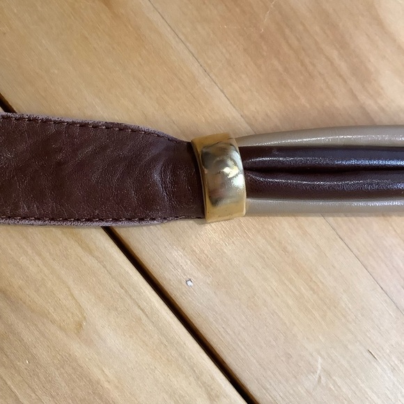 VINTAGE Brown Leather Knotted Statement Belt O/S - Picture 15 of 16